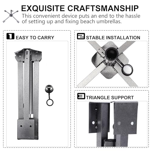 Soporte para Sombrilla ajustable de hierro con base cruzada para sombra estable 8