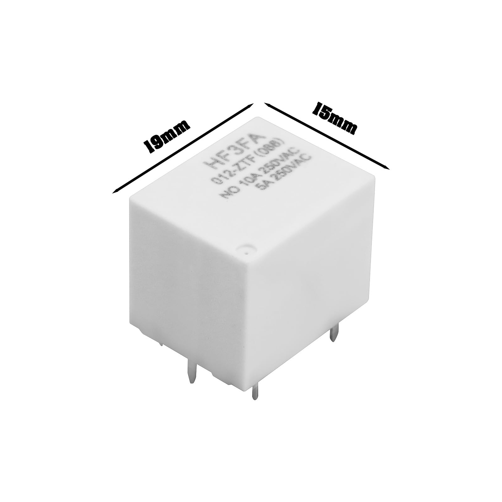 OTOTEC 4szt. HF3FA 012-ZTF Mały przekaźnik zasilający 5-pinowy Przekaźnik DC 12 V 10 A 250 V Nadaje się do automatyzacji domowej, sterowania przemysłowego, systemu bezpieczeństwa