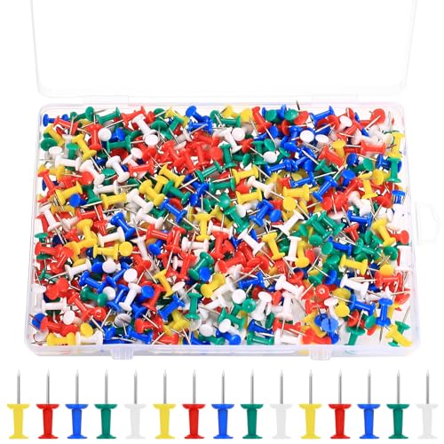 600 Pcs Punaises Tableau Liège, épingles à Punaises Decoratives Multicolores pour Tableaux d'Affichage, Tableaux en Liège, Bureaux, Maisons