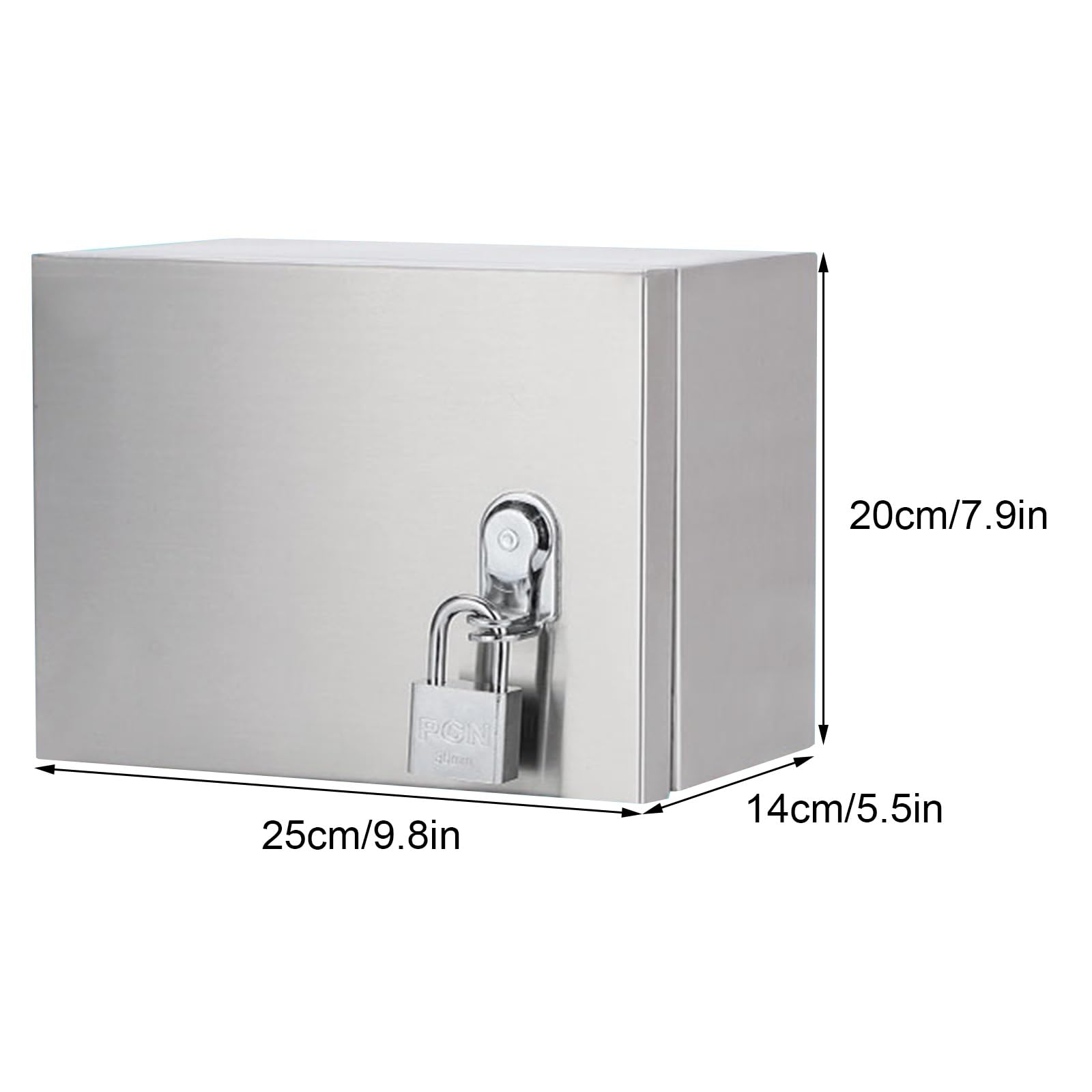 Scatola Elettrica con Serratura, Impermeabile, Piccola Scatola Di Giunzione, Acciaio Inossidabile 304, Facile Da Installare, for Interni/esterni(25x20x14cm/9.8x7.9x5.5in)