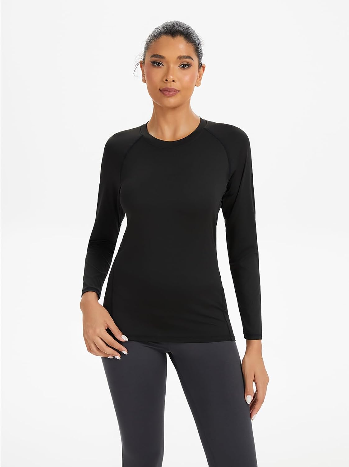 5 Pack Women's Compression Shirts Long Sleeve Workout Tops Dry Fit Athletic Baselayer Running Yoga Gym T-Shirt - Image 6