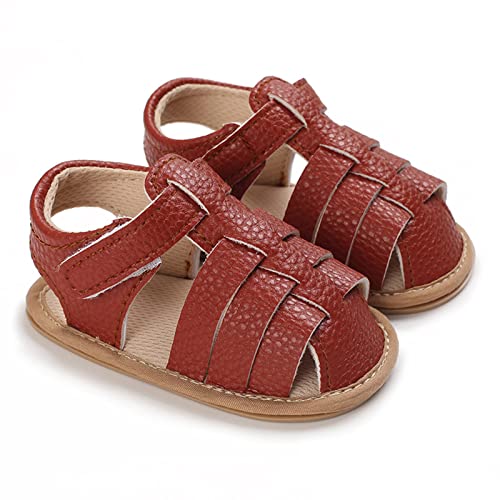 Baby Girl Sandals Infant Boys Non Slip Rubber Sole Beach Outdoor First Walkers Crib Shoes Solid Ankle Strap Flats2
