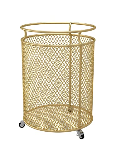 Panier à linge pour salon et chambre d'enfant design doré