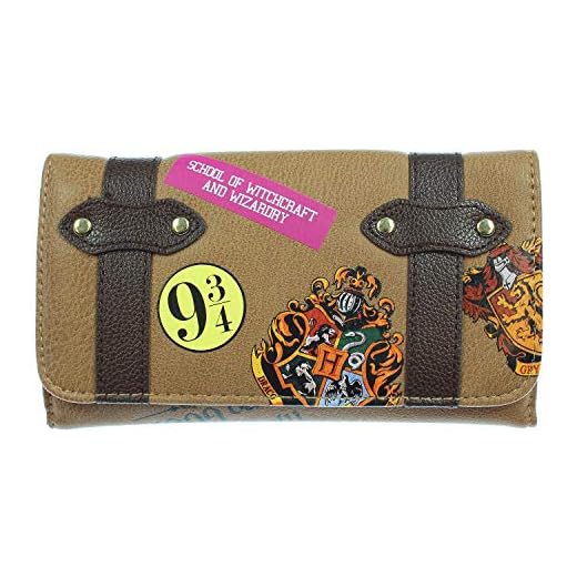 Harry Potter Hogwarts School Trunk Inspired Snap Closure Trifold Wallet