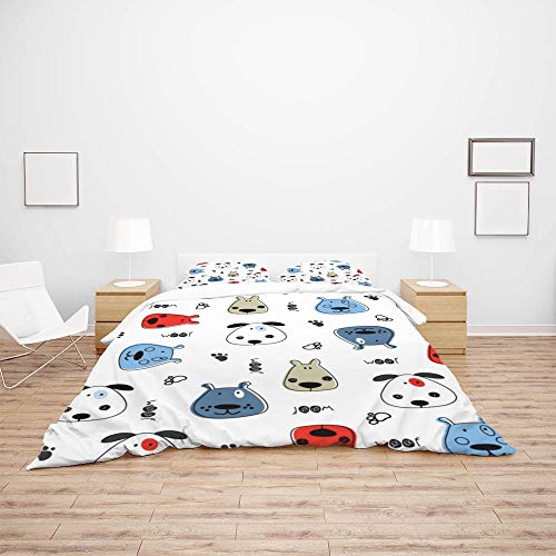 Parure de lit en polyester durable taille Super King avec motif chiot - 4
