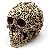 Stacknovo Halloween Skull Decoration - Realistic 8.2' Life Size Skeleton Head Prop for Indoor & Outdoor, Durable Plastic Skull Statue for Haunted House, Party, Gift