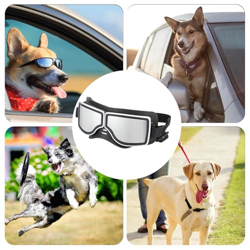 Óculos para cães,Óculos para cães - Óculos de sol para cães Óculos de proteção para cães com alças a