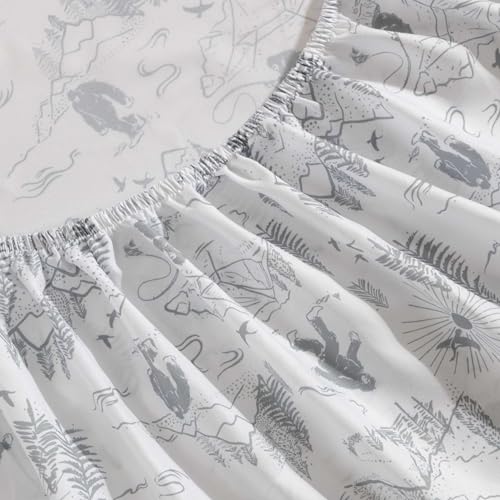 Image of Eddie Bauer Kids - Twin Sheet Set, Ultra-Soft Microfiber Bedding with Fully Elastic Fitted Sheet, Kids Bed Set with Pillowcase, Easy Care Bedding (Big Foot Hiking Trip)