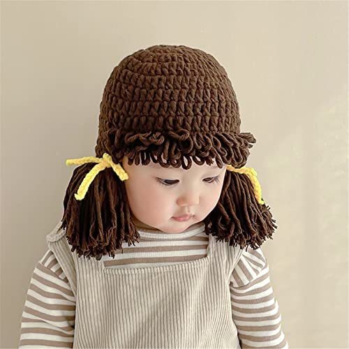 Qhome Girls Crocheted Cabbage Patch Clown Pigtail Costumes Hat Halloween Wig Funny Hat Carnival Winter Hat for Kids4
