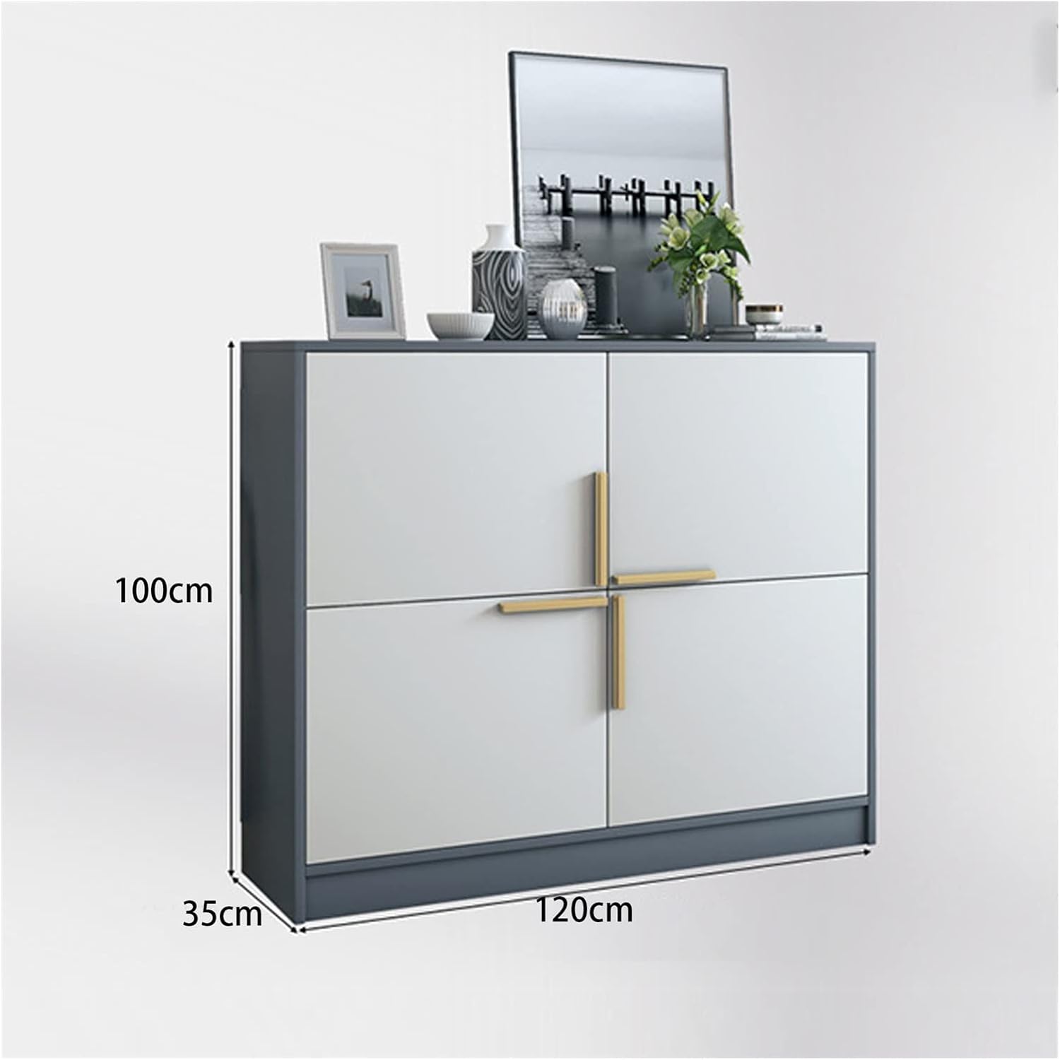 Entrance Shoe Cabinet Shoe Cabinet Storage Modern Simple Large Capacity Indoor Entrance Shoe Rack at Home Door Freestanding Shoe Rack (Size : 100x35x100cm) ()