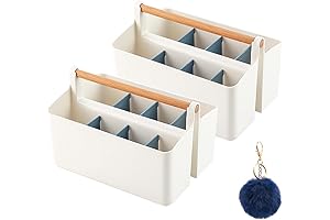 2 Pack Desk Art Organizer Portable With Blue dividers