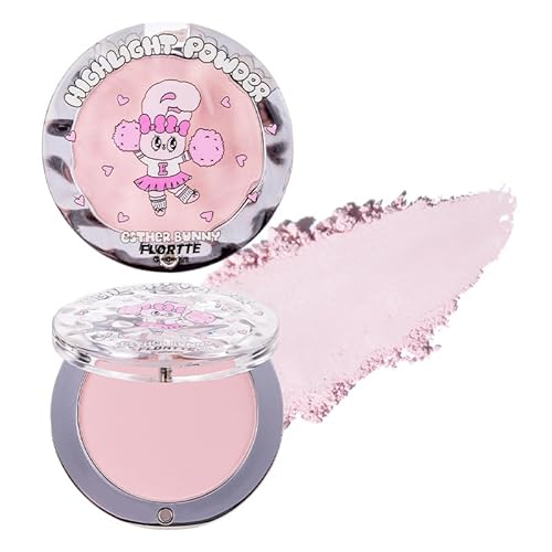 FLORTTE Esther Bunny Single-Colour Highlighter, 3 Colors, Soft-Focus Face Makeup (02#Purple, standard code) - 02#Purple - 1 Ounce (Pack of 1)