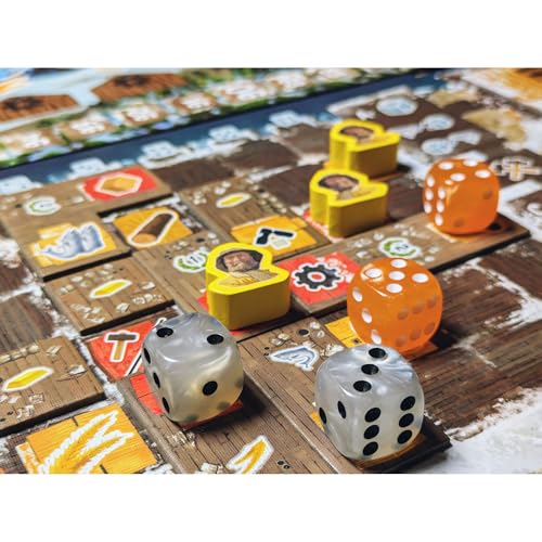 Image of Saltfjord Board Game - Dice Drafting, Fishing and Village Expansion Strategy Game Set in 19th Century Norway, Ages 14+, 1-4 Players, 60 Minute Playtime, Made by Aporta Games
