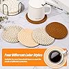 Mckanti Drink Coasters Set of 8, 4 Colors Absorbent Coasters for Drinks, Minimalist Cotton Woven Coaster for Living Room Decor, Fall Home Decor, 4.3 Inches #4