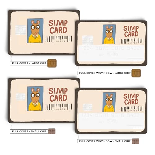 Simp Credit Card Skin Debit Card Stickers for Key, Debit, Credit, Bank Card 4PCS Card Skin for Adults, 001131a2