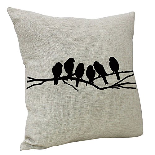 iLH Pillow Cases ZYooh Art Vintage Cotton Linen Printed Throw Pillow Case Cushion