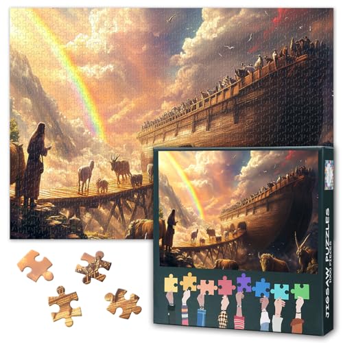TUMOVO Puzzle Arche de Noé 1000 pièces pour adultes, religieux