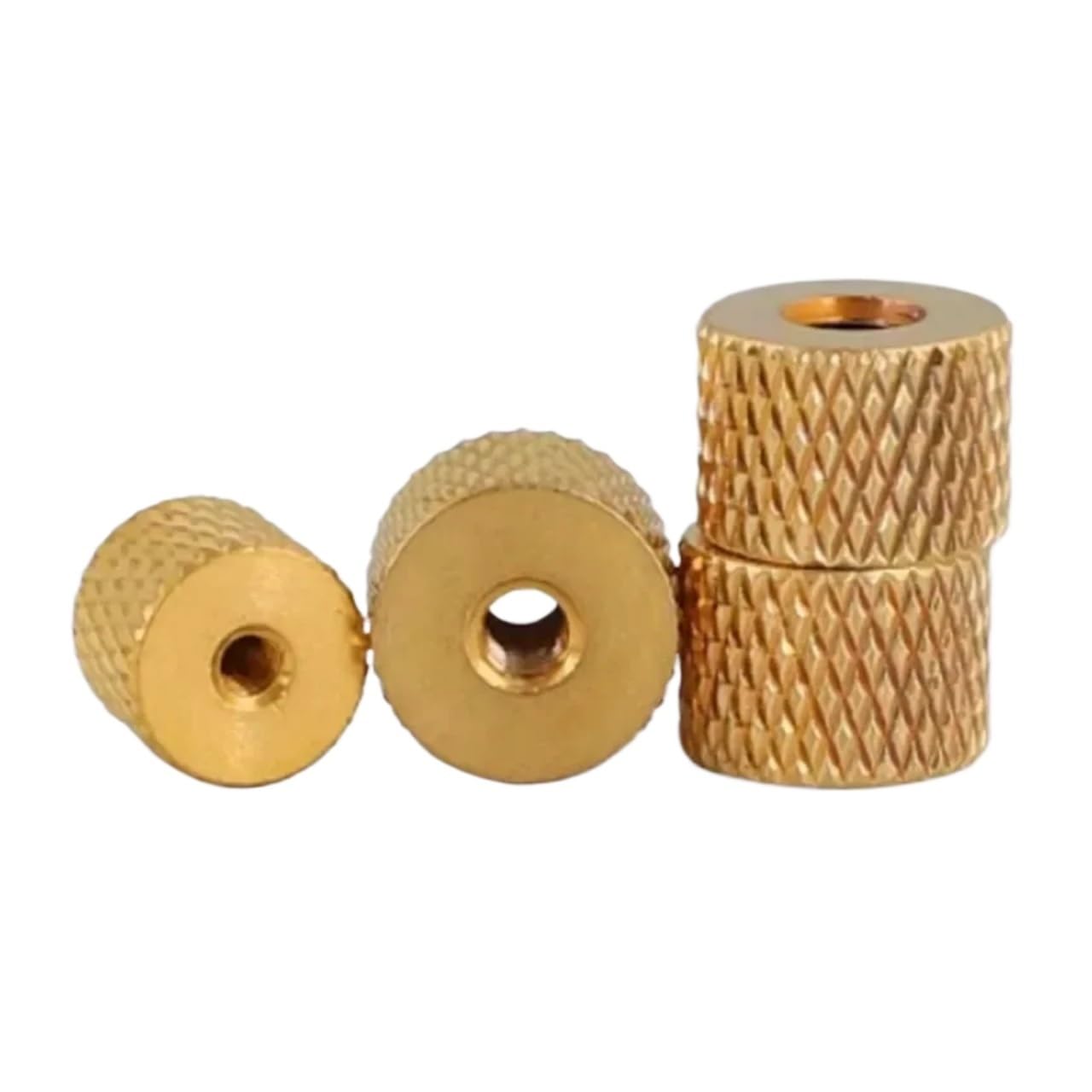 Generic 10pcs-50pcs M2 M2.5 M3 M4 Knurled Brass Thumb nut Brass Knurled Nut Cylindrical Adjust for Water Cooling PC Case Model(M3 50pcs)