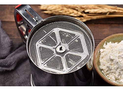 Astra Gourmet Stainless Steel Flour Sifter Sieve With Lid And Bottom Cover, Icing And Sugar Sifter(Red) #TOP3