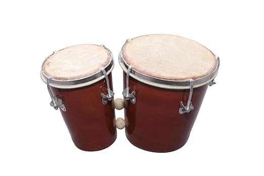 PAL MUSIC HOUSE Two Piece Wooden Bongo Set (Brown)