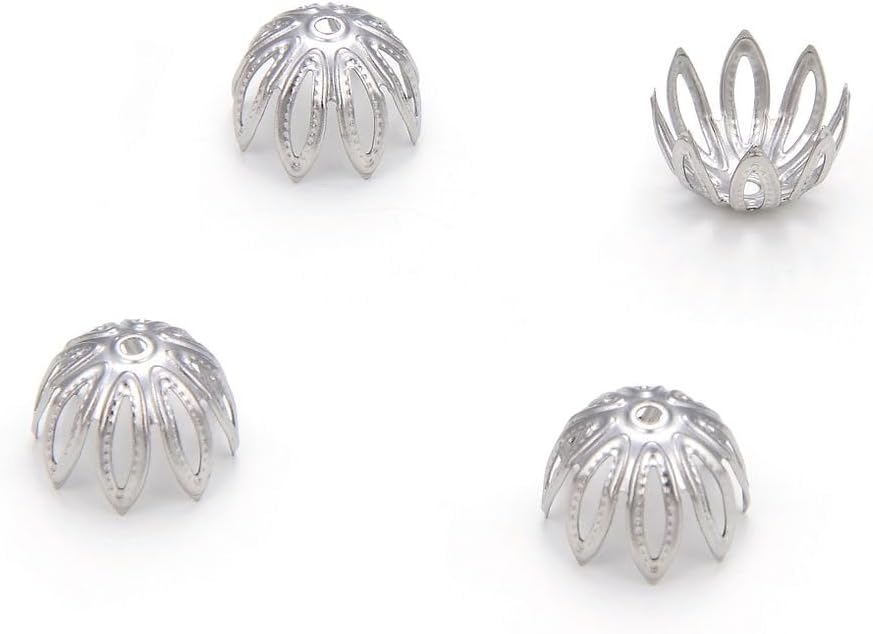 200pcs Adabele 316 Surgical Stainless Steel Cone Bead Caps 7mm Bead End Cap Waterproof for DIY Craft Jewelry Making SEF131-7