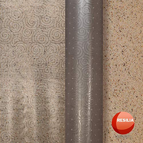 Resilia - Deluxe Clear Vinyl, Plastic Floor Runner/Protector For Deep Pile Carpet - Skid-Resistant, Swirl Spiral Pattern, (36 Inches Wide X 6 Feet Long) #TOP1