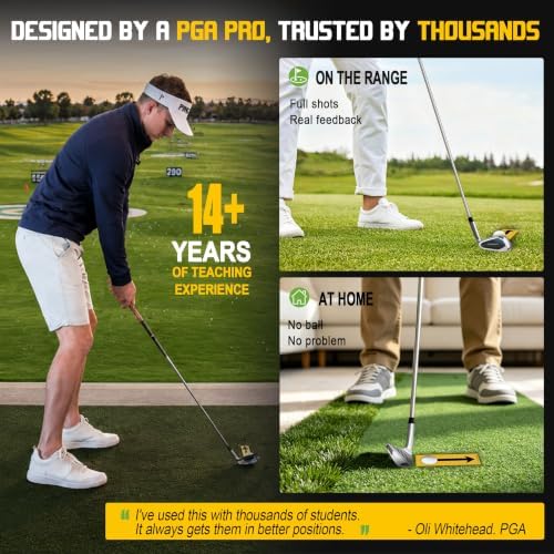 Gowolf Strike Tape Golf Training Aid – Fix Fat, Thin, and Top Shots – Learn to Take a Proper Divot After Ball Impact – Improve Iron Compression with Instant Feedback – PGA Pro Designed (1 Roll) — view 7