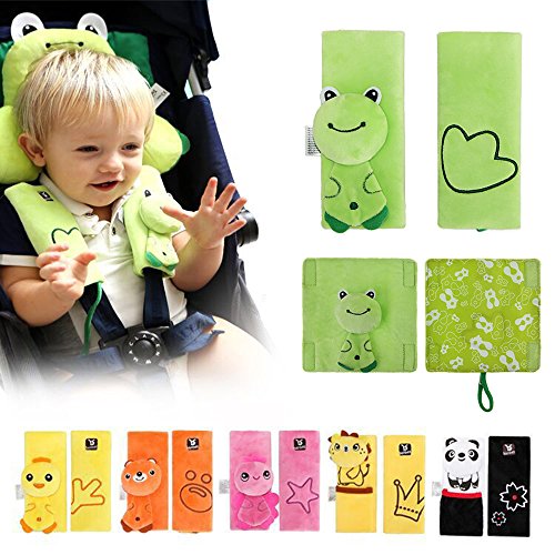 Bébé Enfant Enfants 1 paire poussette Cartoon sécurité des animaux de ceinture de sécurité Housse de protection Sièges d'auto Sangle Pad Coussin souple Accessoires (grenouille) Cover