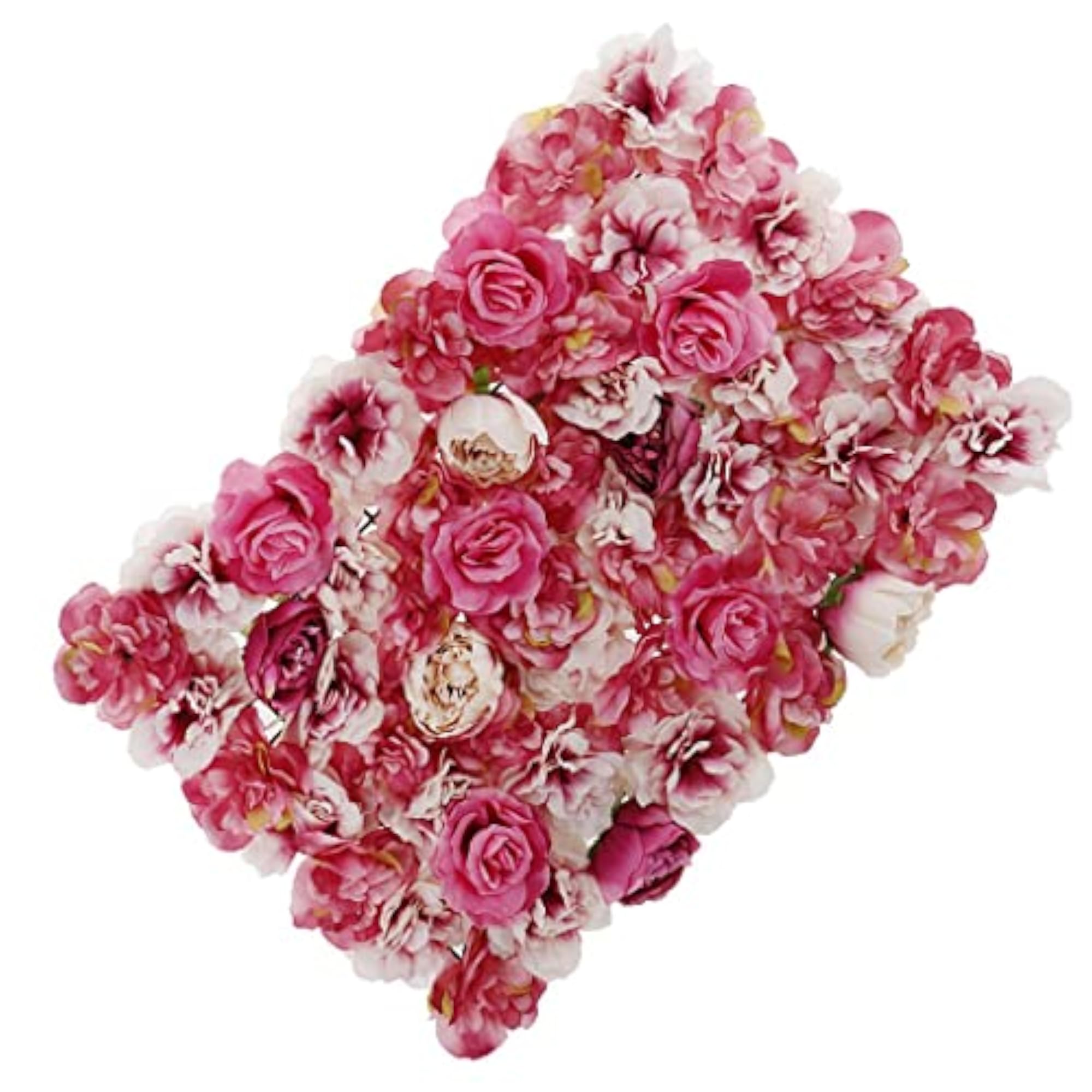 3x Artificial Flower Wall Panel Wedding Party Venue Décor, Gradient Rose Red