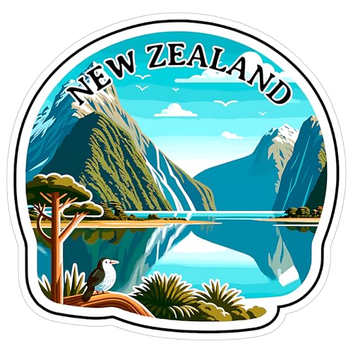 New Zealand Sticker 4 Inch City Travel Souvenir Destination - Waterproof Vinyl Decal for Laptop Water Bottle Car Tumbler - Durable Aesthetic Long-Lasting Stickers for Adults ID44990