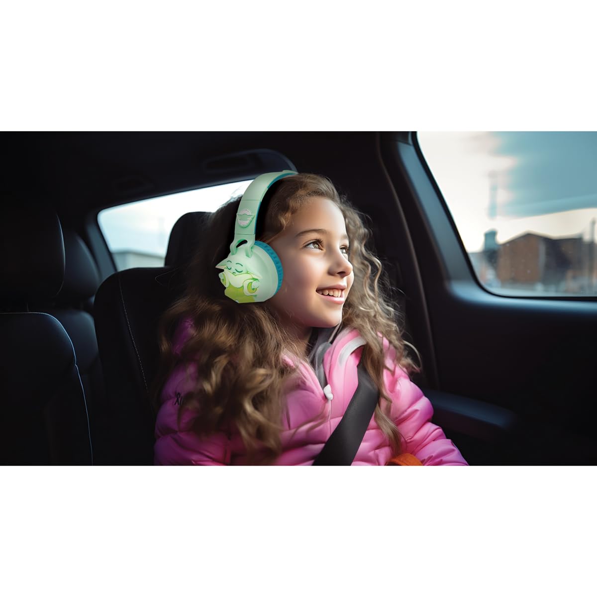 Lexibook, Star Wars, Cuffie Bluetooth Grogu con luci, Verde, HPBT015SWLXB | Uso Bluetooth o cavo, volume sicuro 85 dB, controlli su microfono, design pieghevole con slot SD, regolabile e portatile