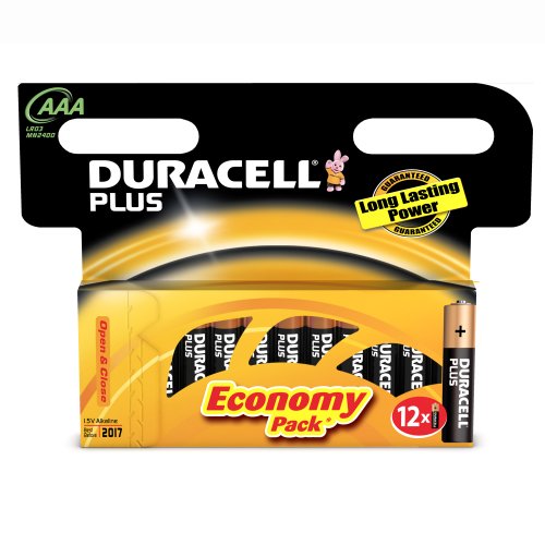 Duracell Plus Alkaline AAA Batteries Pack of 8 & 4 Free MN2400 12 Batteries in Total