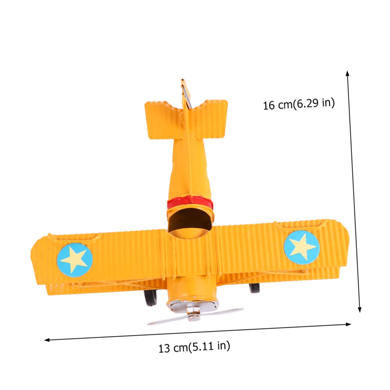 DOITOOL Retro Metal Biplane Model Toy Plane Vintage Aeroplane Ornament Home Decor Photography Prop 6.3X5.1X2.4 Inch Diecast Aircraft Model - Image 4