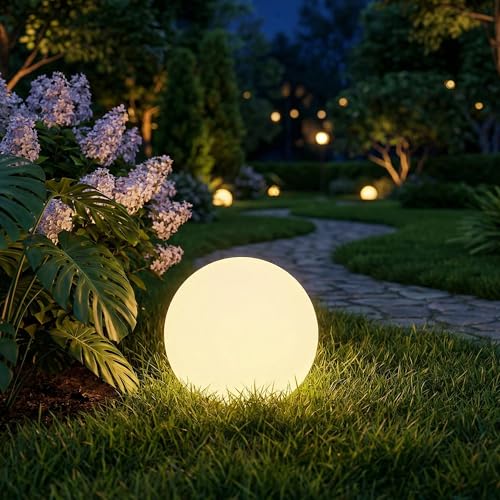 Fastruggle 8 Inch Solar Globe Lights Outdoor Waterproof, LED Solar Ball Light Outdoor 16 RGB Colors 4 Modes with Remote Control, Solar Shpere Lamp Orb Light for Patio,Garden,Yard,Beach,Pathway by Fastruggle - Image 6