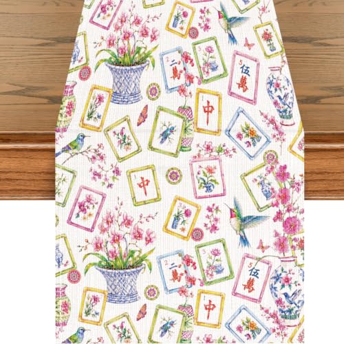 InIsajace Mahjong Table Runner Decorations Supplies for Home