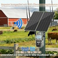 30W Solarmodul für den Außenbereich,Dualband, 5,8G/2,4G,WLAN-Repeater-Verlängerung,300m Abdeckung,1200 Mbit/s,111Wh Akku,IP65,unterstützt 100 Geräte,für Hof,Bauernhof, Büro – Ansicht 2