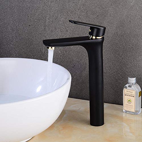 VZJSLT Modern Faucet Traditional Kitchen Sink Faucet 360 Â°Faucet Household Faucet Retro Faucet Bathroom Black Washbasin Faucet Full Copper Bathroom Countertop Copper Cold Basin Faucet