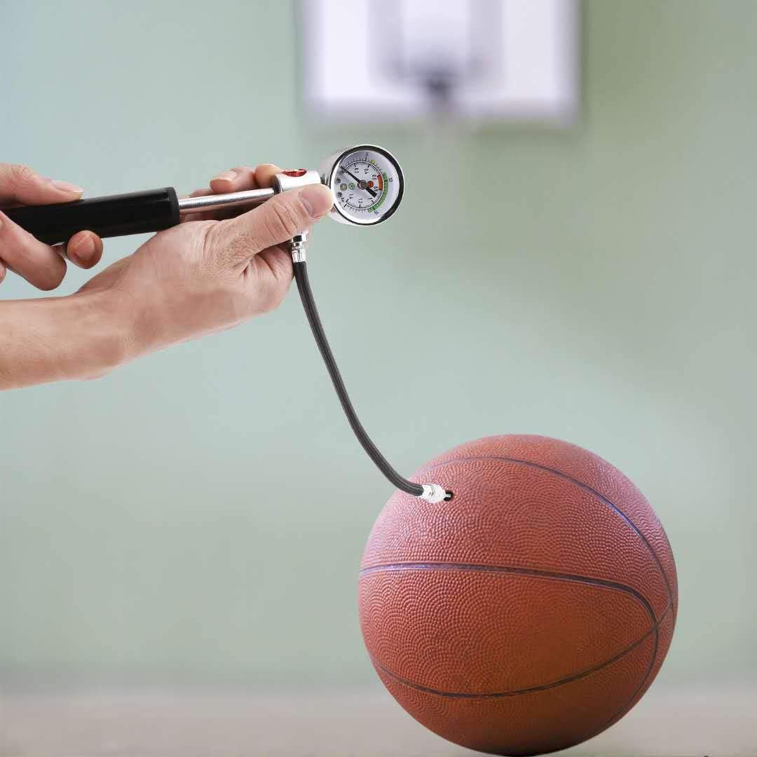 Apaix Ball Pump with Pressure Gauge, Portable Air Inflator Pump w/Air Release Valve for Basketball, Soccer, Volleyball