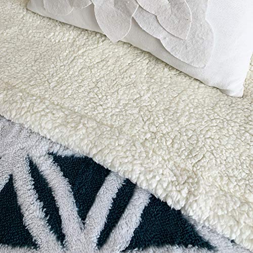 LOMAO Sherpa Fleece Blanket Fuzzy Soft Throw Blanket Dual Sided Blanket for Couch Sofa Bed (Navy, 71''x80'') - Thumbnail 4
