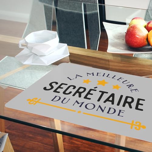 Sets de table anti-rayures en liège gris grand format souples