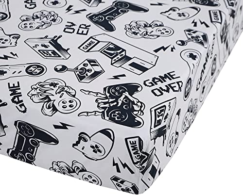 Sdiii 4Pcs Black And White Gamer Bedding Sheet Sets For Boys Girls Teens And Kids, Bed In A Bag Full Sheet Set, Video Game Bed Sheet Set On Amazon, Full #TOP5