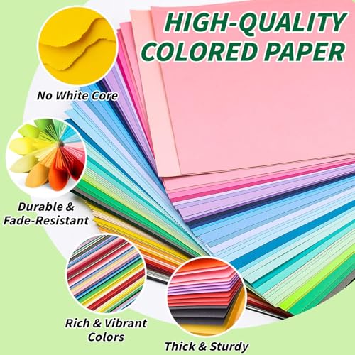 Image of Oleitodh Colored Cardstock Bulk 300 sheets, 8.5 inch x 11 inch Cardstock Paper 30 Assorted Colors Construction Paper,180 GSM Card Stock Scrapbooking Supplies for Diy Crafts Cricut Card Making