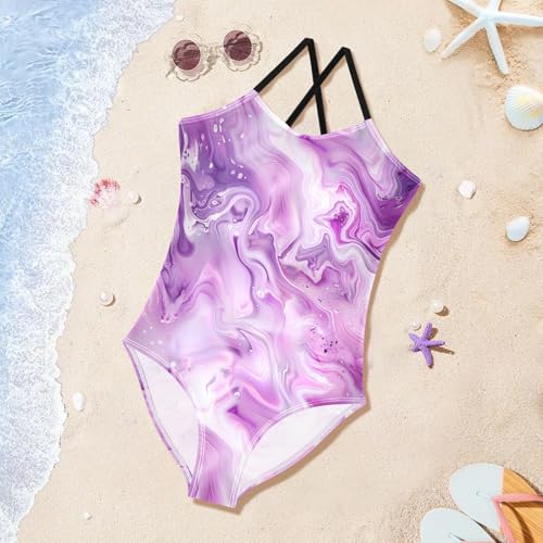 Image of Girls one Piece Swimsuit Summer UPF 50+ Quick Dry Beach Bathing Suit with Straps Swimwear 3-10 Years