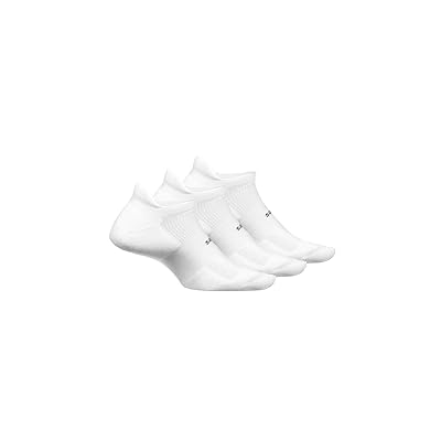 Feetures High Performance Cushion No Show Tab 3 Pair Pack No Show Socks Shoes White