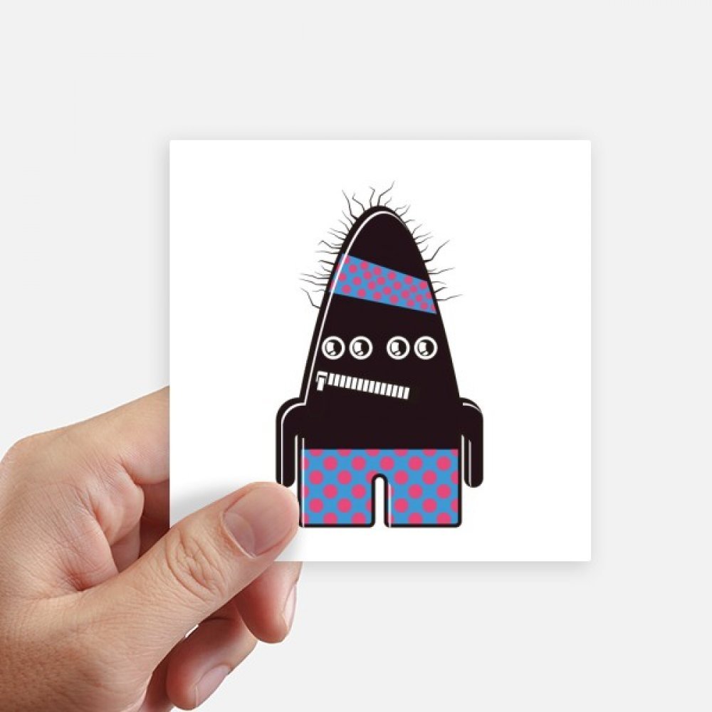 Autocollant carré alien monstre noir DIYthinker 10cm x 10cm de décoration pour valise lot de 8pcs