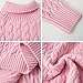 Girls Turtleneck Sweater Kids Cable Knit Long Sleeve Pullover Teen Winter Warm Soft Compy Mock Neck Pink 5-6 Years