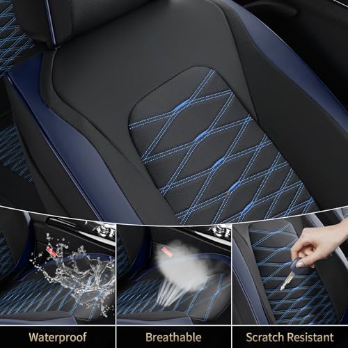 Image of FLORICH Car Seat Covers Front Seat, Leather Seat Covers for Cars, Waterproof Car Seat Protector Breathable, Front Seat Covers for Cars, Automotive Seat Covers Universal Fit for Most Cars SUV Truck