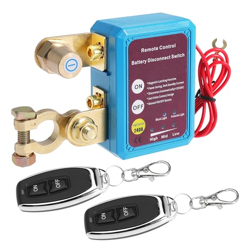 Remote Battery Disconnect Switch 12V 240A Battery Kill Switch Anti-Theft Automatic Cut Shut Off Switch for Car Truck Boat RV ATV