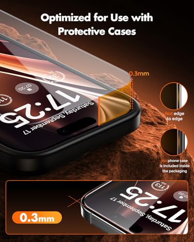 Image of UNBREAKcable for iPhone 15 Pro Max Screen Protector [Quick-Installation Box] 3-Pack 9H+ Hardness Shatterproof Tempered Glass [99.99% HD Clear] [Case Friendly] [Bubble Free] for iPhone 15 Pro Max 6.7 inch