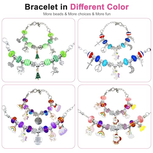 Redtwo Kit de fabricação de pulseiras para meninas, kit de fabricação de joias para crianças de 4, 5